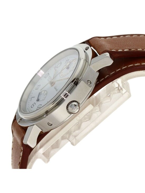 Hermes Clipper Double Tour Power Reserve Watch SS Leather